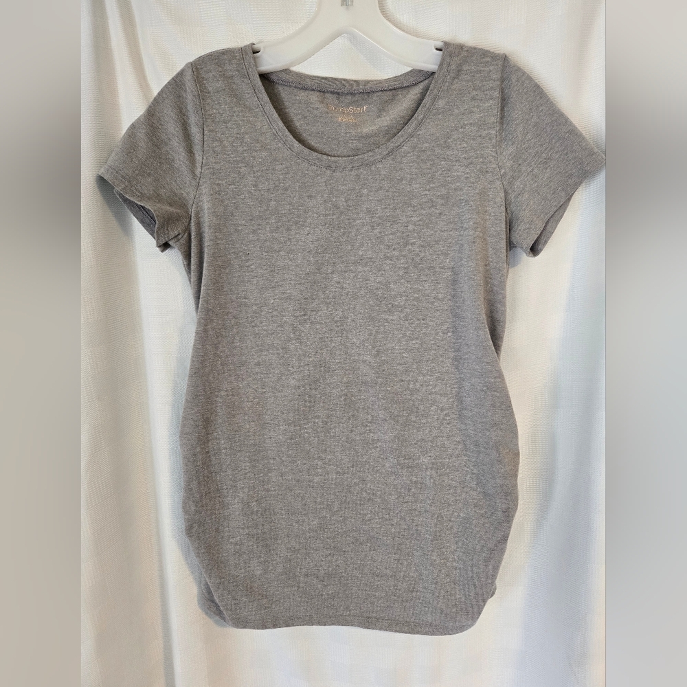BumpStart Maternity Tee Bundle Gray And Black Short Sleeve Tee